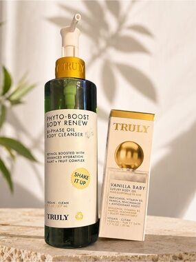 TRULY Phyto-Boost & Vanilla Baby Body Oil Duo - NIB